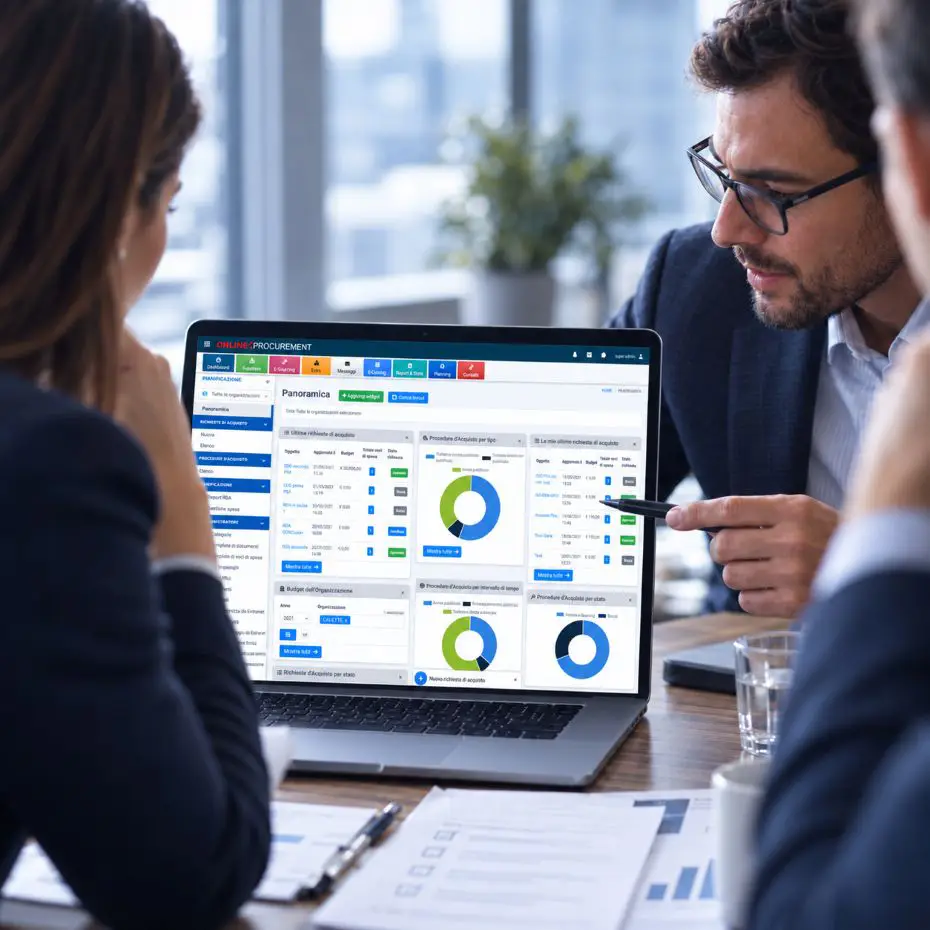 Team – Online Procurement Dashboard di albo fornitori digitale utilizzata da un team su Online Procurement